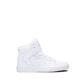 Supra Kids VAIDER High Top Shoes White/White | US-92854